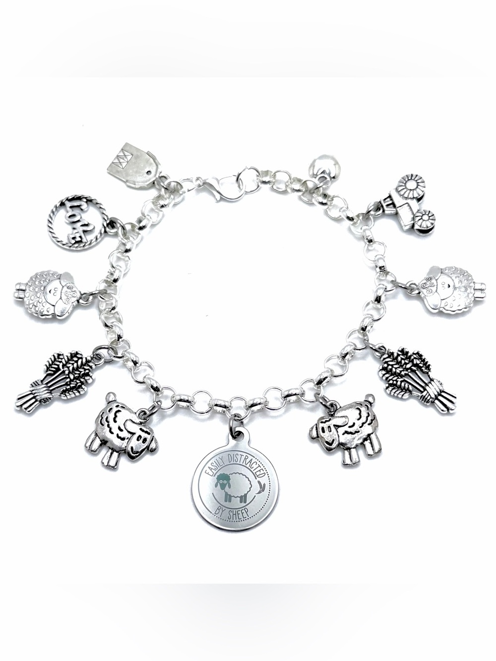 Easily Distracted By Sheep Charm Bracelet